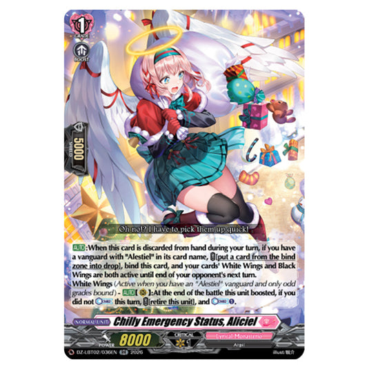 Chilly Emergency Status, Aliciel DZ-LBT02/036EN card from the Cardfight!! Vanguard set Lyrical Monasterio Season of Wonders