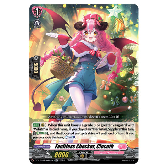 Faultless Checker, Clocuth DZ-LBT02/042EN card from the Cardfight!! Vanguard set Lyrical Monasterio Season of Wonders