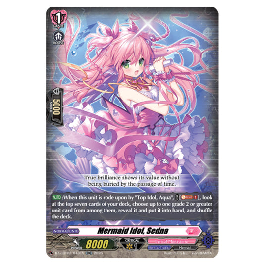 Mermaid Idol, Sedna DZ-LBT02/043EN card from the Cardfight!! Vanguard set Lyrical Monasterio Season of Wonders