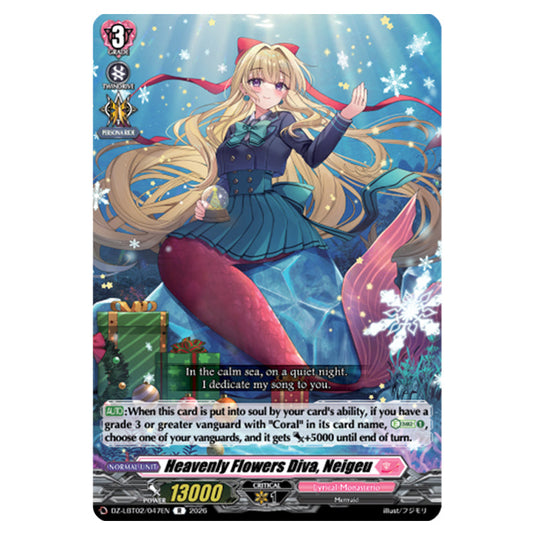 Heavenly Flowers Diva, Neigeu DZ-LBT02/047EN card from the Cardfight!! Vanguard set Lyrical Monasterio Season of Wonders