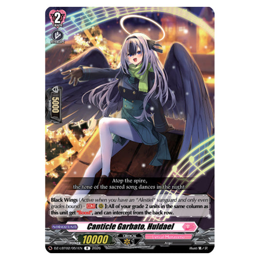Canticle Garbato, Huldael DZ-LBT02/051EN card from the Cardfight!! Vanguard set Lyrical Monasterio Season of Wonders