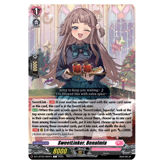 SweetLinker, Benalmia DZ-LBT02/084EN card from the Cardfight!! Vanguard set Lyrical Monasterio Season of Wonders
