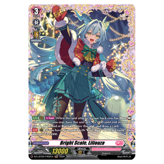 Bright Scale, Liliouza DZ-LBT02/FR02EN card from the Cardfight!! Vanguard set Lyrical Monasterio Season of Wonders