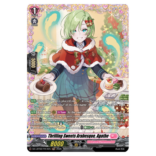 Thrilling Sweets Arabesque, Agathe DZ-LBT02/FR14EN card from the Cardfight!! Vanguard set Lyrical Monasterio Season of Wonders