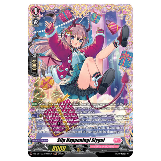 Slip Happening! Siygul DZ-LBT02/FR18EN card from the Cardfight!! Vanguard set Lyrical Monasterio Season of Wonders