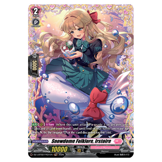 Snowdome Folklore, Irstoire DZ-LBT02/FR31EN card from the Cardfight!! Vanguard set Lyrical Monasterio Season of Wonders