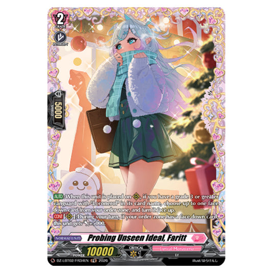Probing Unseen Ideal, Faritt DZ-LBT02/FR34EN card from the Cardfight!! Vanguard set Lyrical Monasterio Season of Wonders