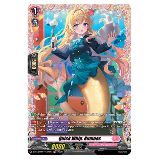 Quick Whip, Rumues DZ-LBT02/FR37EN card from the Cardfight!! Vanguard set Lyrical Monasterio Season of Wonders