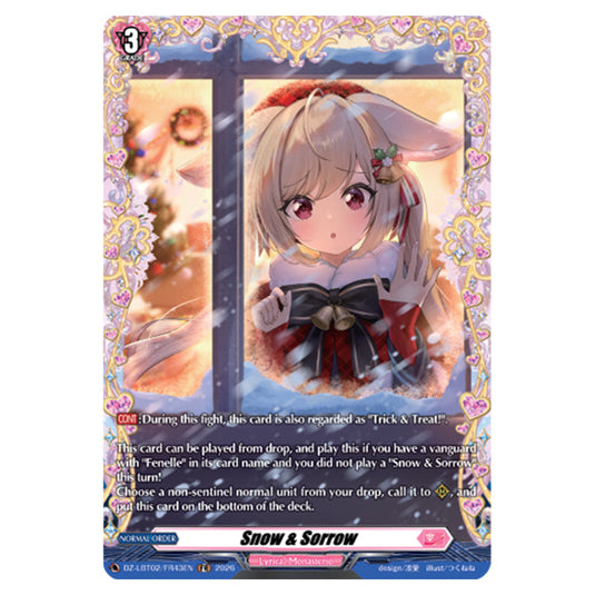 Snow & Sorrow DZ-LBT02/FR43EN card from the Cardfight!! Vanguard set Lyrical Monasterio Season of Wonders