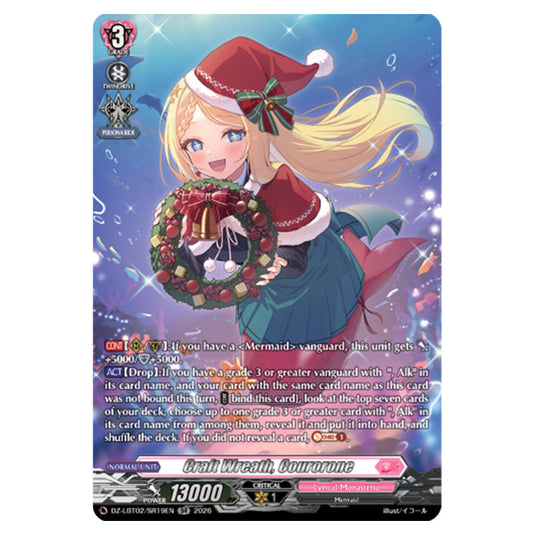 Craft Wreath, Courorone DZ-LBT02/SR19EN card from the Cardfight!! Vanguard set Lyrical Monasterio Season of Wonders