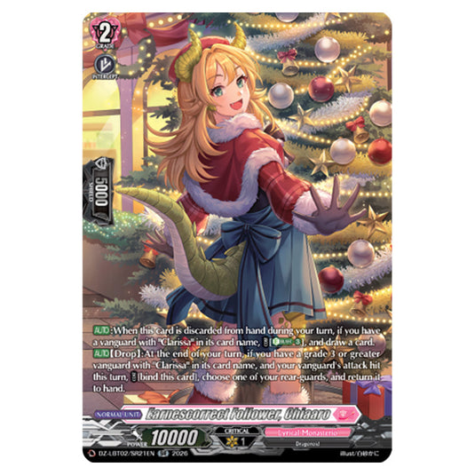 Earnescorrect Follower, Chiaaro DZ-LBT02/SR21EN card from the Cardfight!! Vanguard set Lyrical Monasterio Season of Wonders