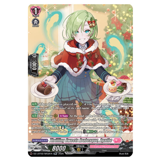 Thrilling Sweets Arabesque, Agathe DZ-LBT02/SR32EN card from the Cardfight!! Vanguard set Lyrical Monasterio Season of Wonders