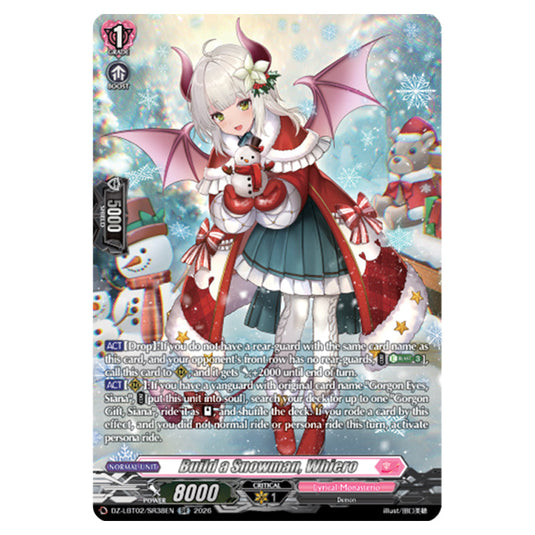 Build a Snowman, Whiero DZ-LBT02/SR38EN card from the Cardfight!! Vanguard set Lyrical Monasterio Season of Wonders