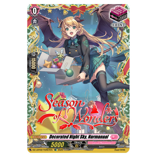 Decorated Night Sky, Narmanaal DZ-LBT02/TGR07EN card from the Cardfight!! Vanguard set Lyrical Monasterio Season of Wonders