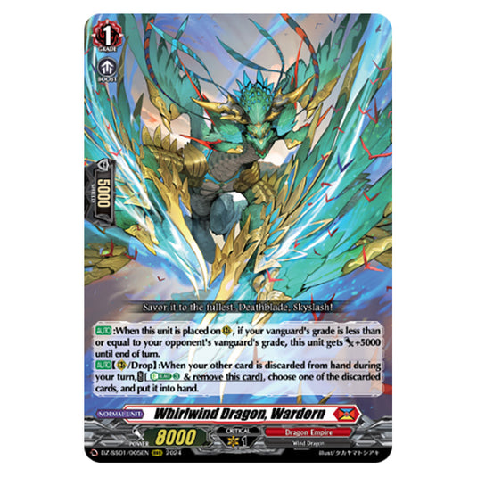 Whirlwind Dragon, Wardorn DZ-SS01/005EN card from the Cardfight!! Vanguard set Festival Booster 2024