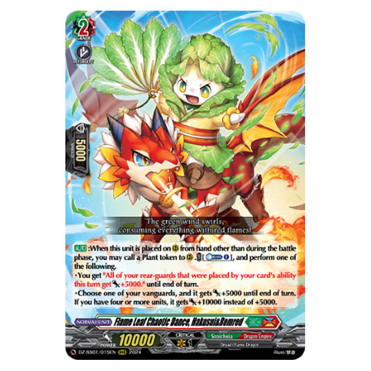 Flame Leaf Chaotic Dance, Hakusui&Remred DZ-SS01/015EN card from the Cardfight!! Vanguard set Festival Booster 2024