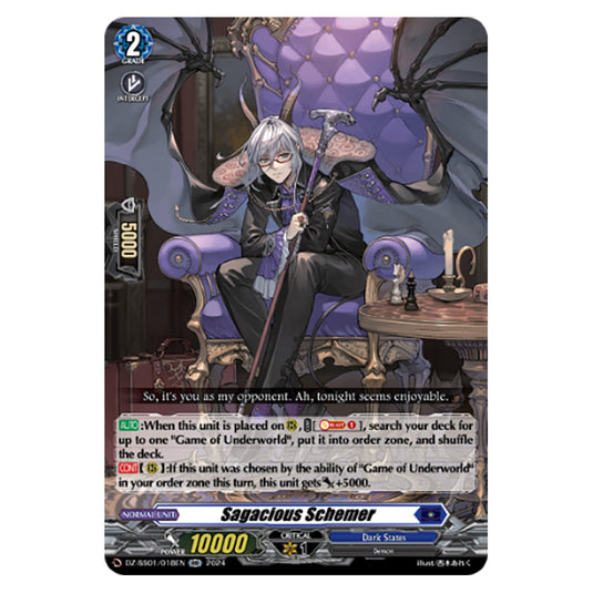 Sagacious Schemer DZ-SS01/018EN card from the Cardfight!! Vanguard set Festival Booster 2024