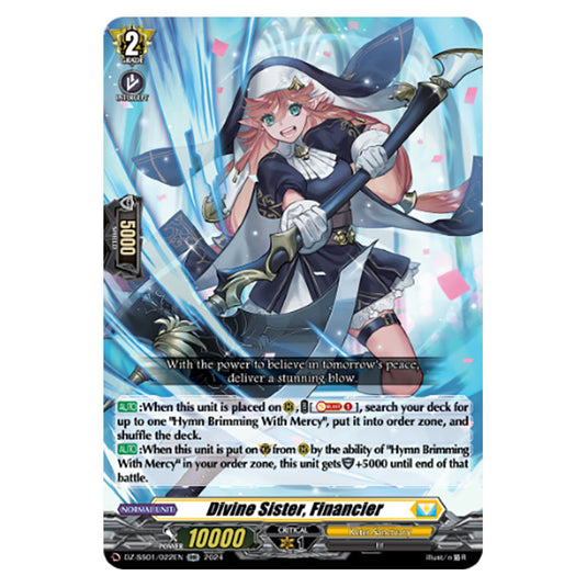 Divine Sister, Financier DZ-SS01/022EN card from the Cardfight!! Vanguard set Festival Booster 2024