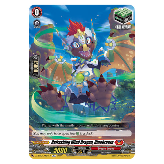 Refreshing Wind Dragon, Dinobreeze DZ-SS01/031EN card from the Cardfight!! Vanguard set Festival Booster 2024