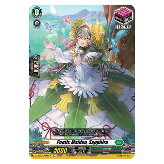 Poetic Maiden, Sapphira DZ-SS01/046EN card from the Cardfight!! Vanguard set Festival Booster 2024