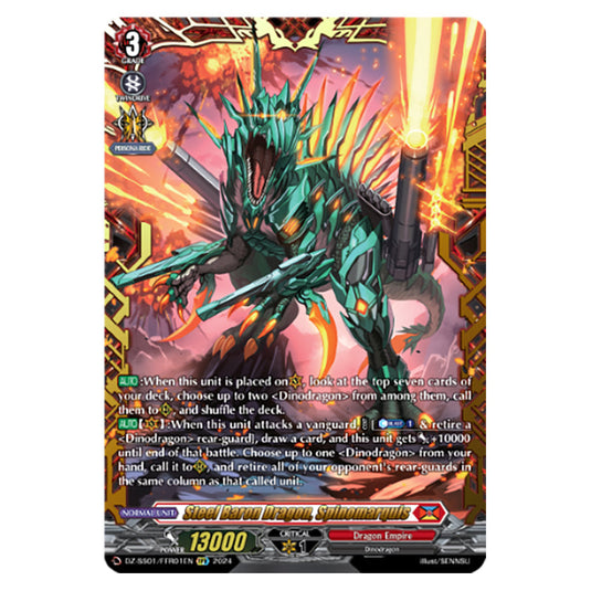 Steel Baron Dragon, Spinomarquis DZ-SS01/FFR01EN card from the Cardfight!! Vanguard set Festival Booster 2024