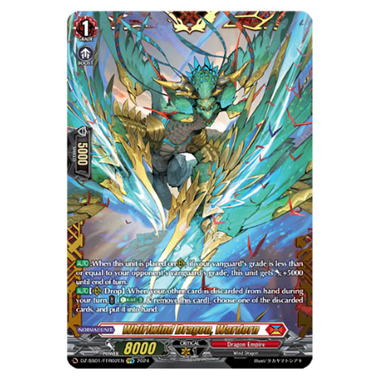 Whirlwind Dragon, Wardorn DZ-SS01/FFR02EN card from the Cardfight!! Vanguard set Festival Booster 2024