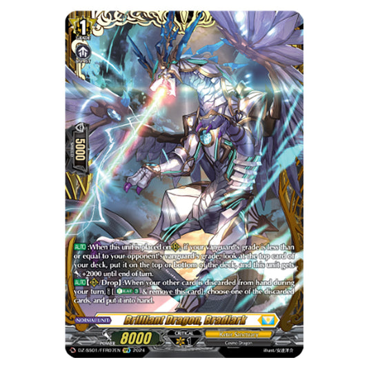 Brilliant Dragon, Bradiark DZ-SS01/FFR07EN card from the Cardfight!! Vanguard set Festival Booster 2024