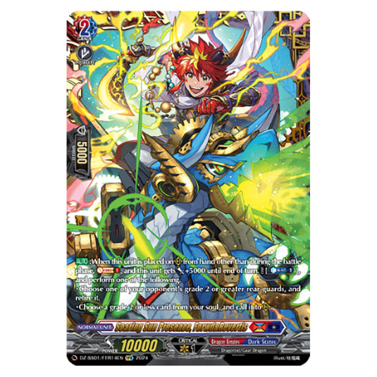 Soaring Sun Presence, Forwd&Revertis DZ-SS01/FFR14EN card from the Cardfight!! Vanguard set Festival Booster 2024