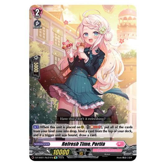 Refresh Time, Portia DZ-SS01/Re31EN card from the Cardfight!! Vanguard set Festival Booster 2024