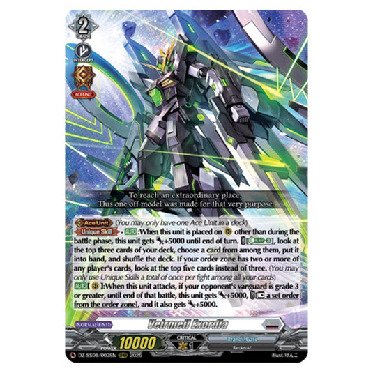 Veirmeil Exordia DZ-SS08/003EN card from the Cardfight!! Vanguard set Festival Booster 2025