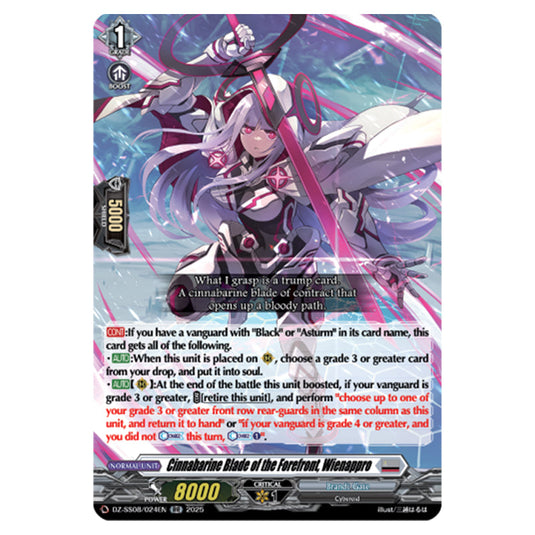 Cinnabarine Blade of the Forefront, Wienappro DZ-SS08/024EN card from the Cardfight!! Vanguard set Festival Booster 2025