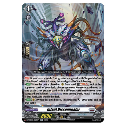 Intent Disseminator DZ-SS08/025EN card from the Cardfight!! Vanguard set Festival Booster 2025