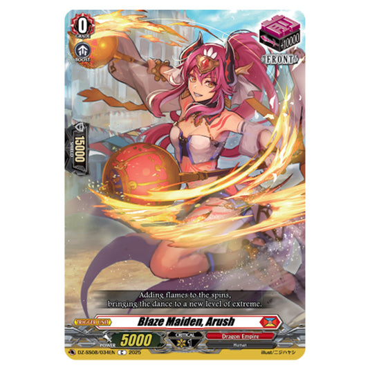 Blaze Maiden, Arush DZ-SS08/034EN card from the Cardfight!! Vanguard set Festival Booster 2025