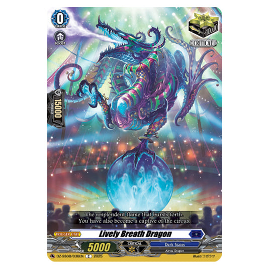 Lively Breath Dragon DZ-SS08/036EN card from the Cardfight!! Vanguard set Festival Booster 2025