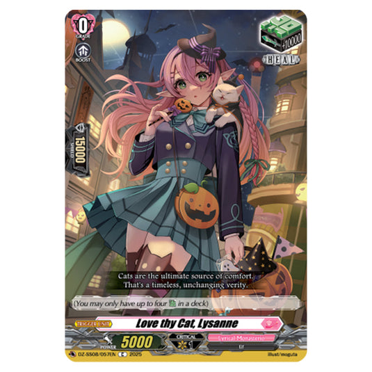 Love thy Cat, Lysanne DZ-SS08/057EN card from the Cardfight!! Vanguard set Festival Booster 2025