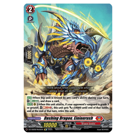 Dashing Dragon, Einionrush DZ-SS08/Re02EN card from the Cardfight!! Vanguard set Festival Booster 2025
