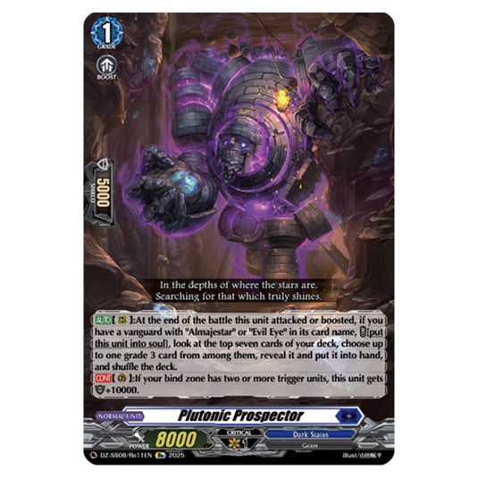 Plutonic Prospector DZ-SS08/Re11EN card from the Cardfight!! Vanguard set Festival Booster 2025