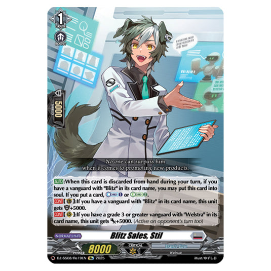 Blitz Sales, Stil DZ-SS08/Re19EN card from the Cardfight!! Vanguard set Festival Booster 2025