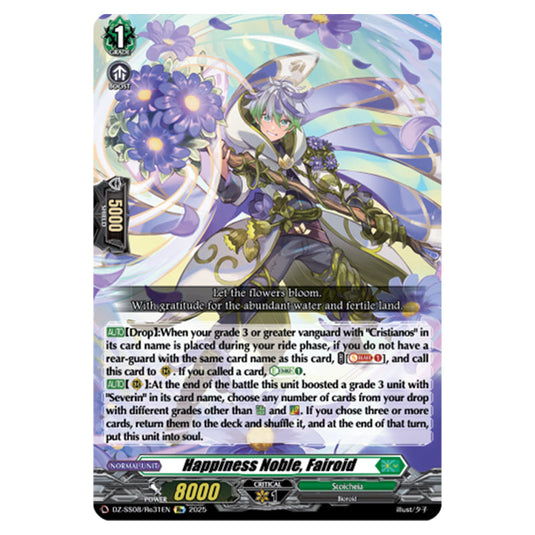Happiness Noble, Fairoid DZ-SS08/Re31EN card from the Cardfight!! Vanguard set Festival Booster 2025
