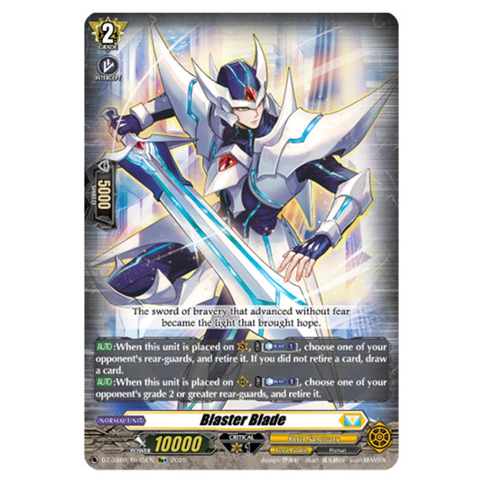 Blaster Blade DZ-SS08/Re45EN card from the Cardfight!! Vanguard set Festival Booster 2025