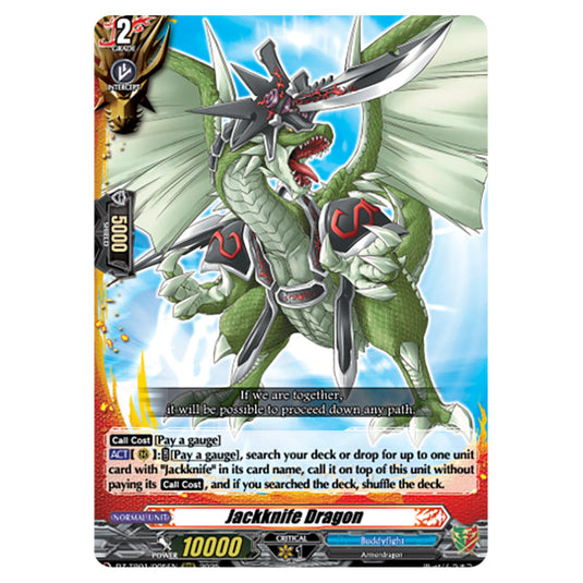 Jackknife Dragon DZ-TB01/005EN card from the Cardfight!! Vanguard set Future Card Buddyfight