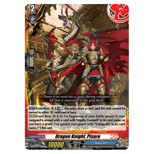 Dragon Knight, Pisaro DZ-TB01/008EN card from the Cardfight!! Vanguard set Future Card Buddyfight