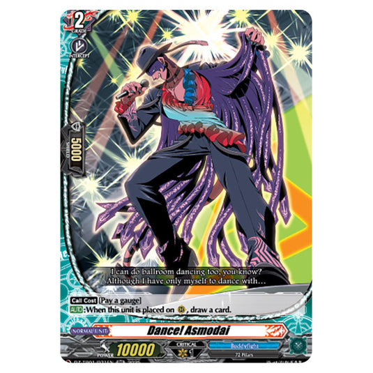 Dance! Asmodai DZ-TB01/031EN card from the Cardfight!! Vanguard set Future Card Buddyfight