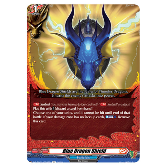 Blue Dragon Shield DZ-TB01/053EN card from the Cardfight!! Vanguard set Future Card Buddyfight