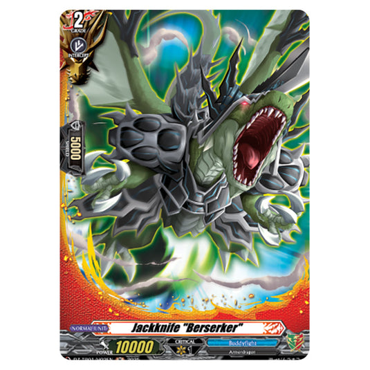 Jackknife "Berserker" DZ-TB01/H02EN card from the Cardfight!! Vanguard set Future Card Buddyfight