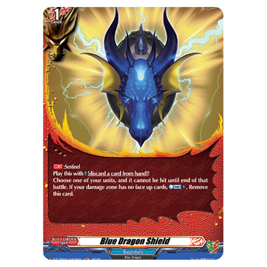 Blue Dragon Shield DZ-TB01/H07EN card from the Cardfight!! Vanguard set Future Card Buddyfight