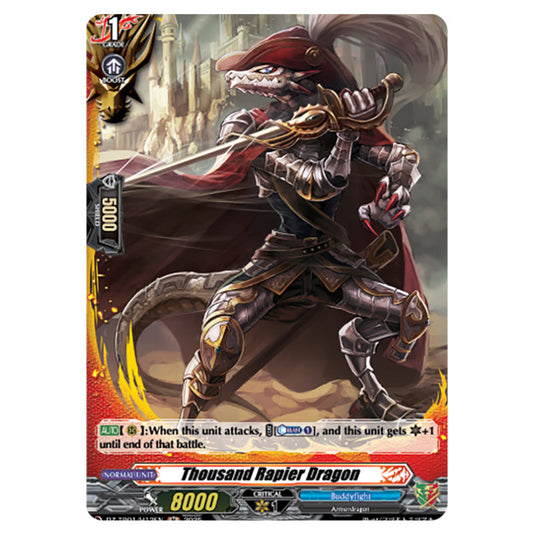 Thousand Rapier Dragon DZ-TB01/H12EN card from the Cardfight!! Vanguard set Future Card Buddyfight