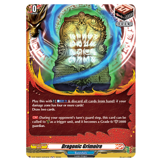 Dragonic Grimoire DZ-TB01/H24EN card from the Cardfight!! Vanguard set Future Card Buddyfight