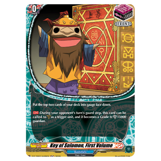 Key of Solomon, First Volume DZ-TB01/H48EN card from the Cardfight!! Vanguard set Future Card Buddyfight