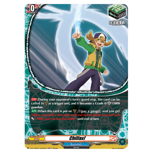 Chillax! DZ-TB01/H50EN card from the Cardfight!! Vanguard set Future Card Buddyfight
